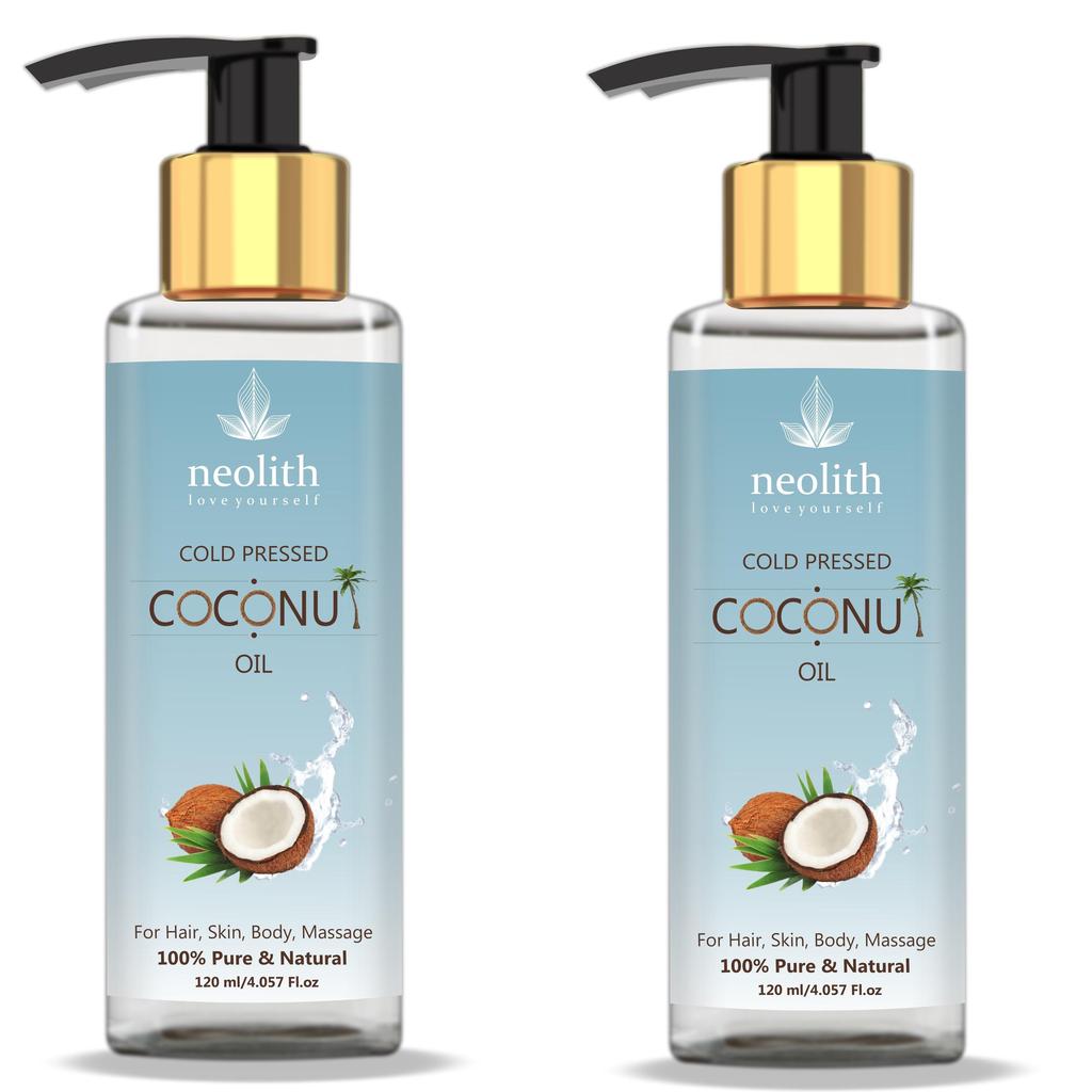 Neolith 100% чистое, натуральное кокосовое масло холодного отжима || Для сухих и вьющихся волос, сухой кожи головы, кожи и тела || 120 МЛ
