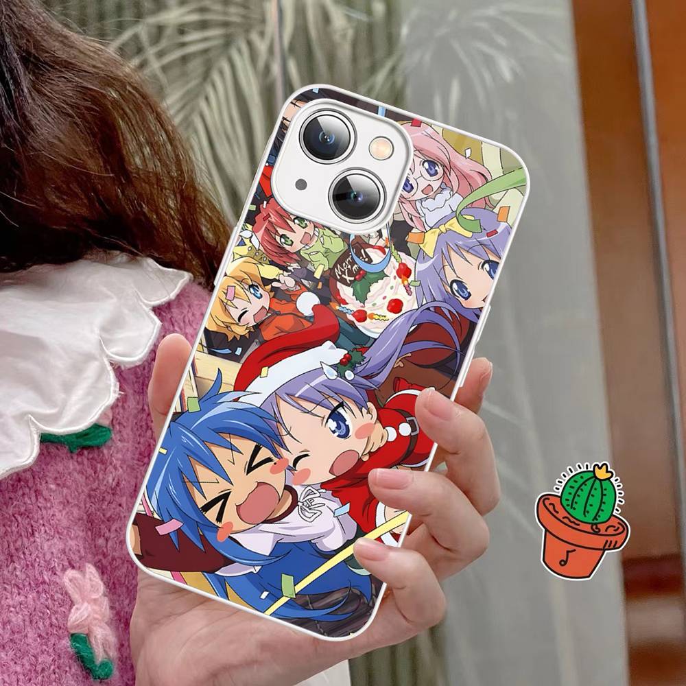 Аниме Девушка Lucky Star Для IPhone 14 13 12 Mini 11 Pro XS Max X XR 14 Plus Закаленное Стекло Чехол