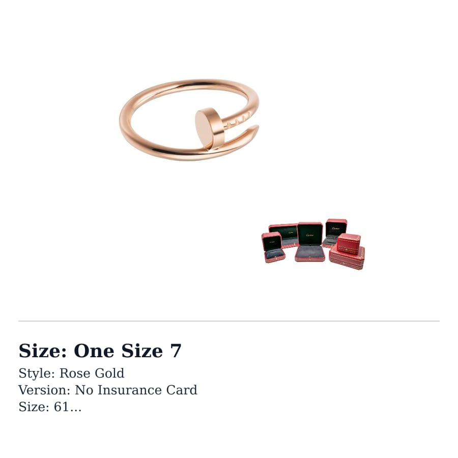 Cartier JUSTE UN CLOU Кольца из 18-каратного золота Унисекс Розовое золото B4225800