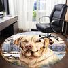 1PC Winter Dog Office Round Area Rug, Mat Suitable For Office, Under Office Chairs Bedroom Living Room Home Decor, Room Deco