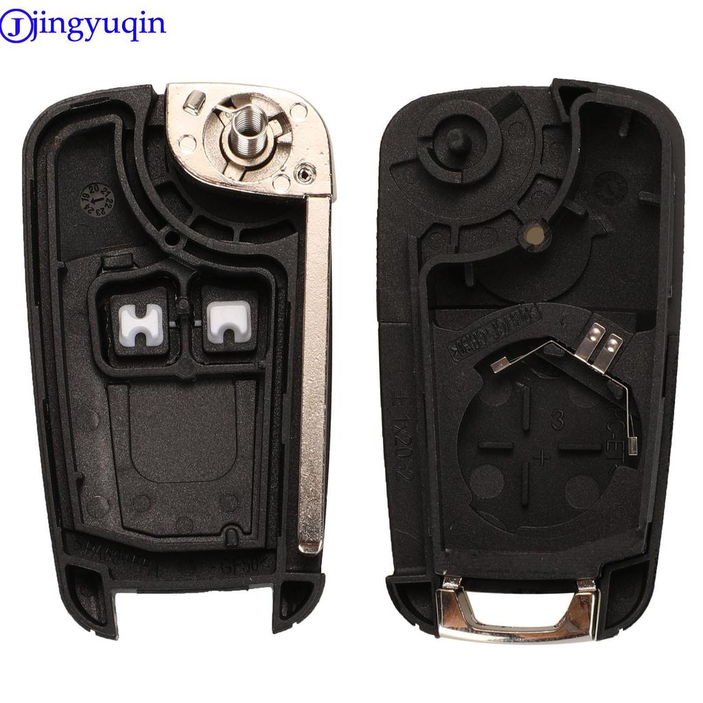 Jingyuqin 20p Flip Folding Remote Car Key Shell For Chevrolet Cruze Epica Lova Camaro Impala 2 3 4 5 Button HU100 Blade