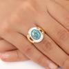 Натуральный камень бирюза голубая медь 925 стерлинговое серебро ювелирные изделия ручной работы кольцо RR-61-44