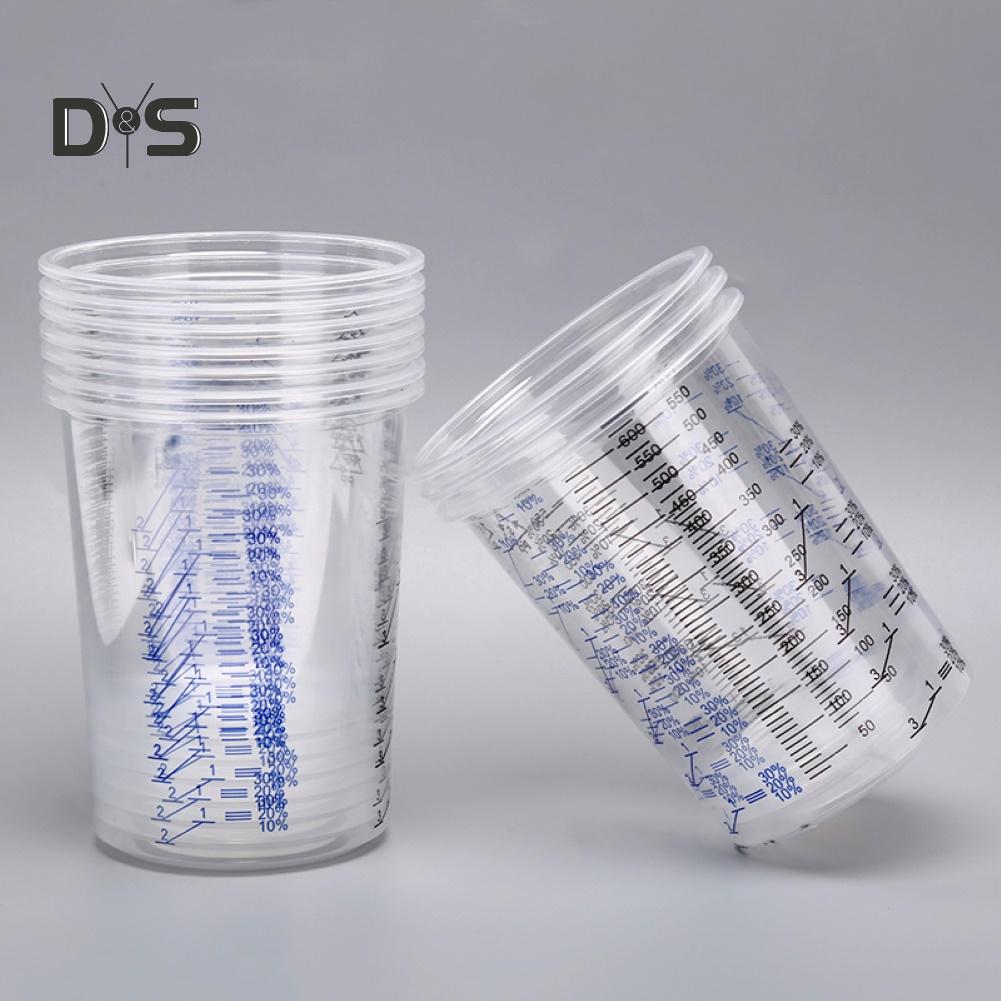 DYS Tool SHOP Прозрачный пластиковый мерный стаканчик для смешивания жидкости с краской, контейнер