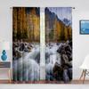 Горы Пейзаж Прозрачная Вуаль Шторы Озеро Отражение Воды Деревья Осенние Окна Тюлевые Шторы для Гостиной Шторы Декор
