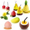 Fruit Silicone Mold for Pastry Desserts Mousse Cake Mold for Baking 3D Apple Pear Peach Lemon Cherry Strawberry Form Tray