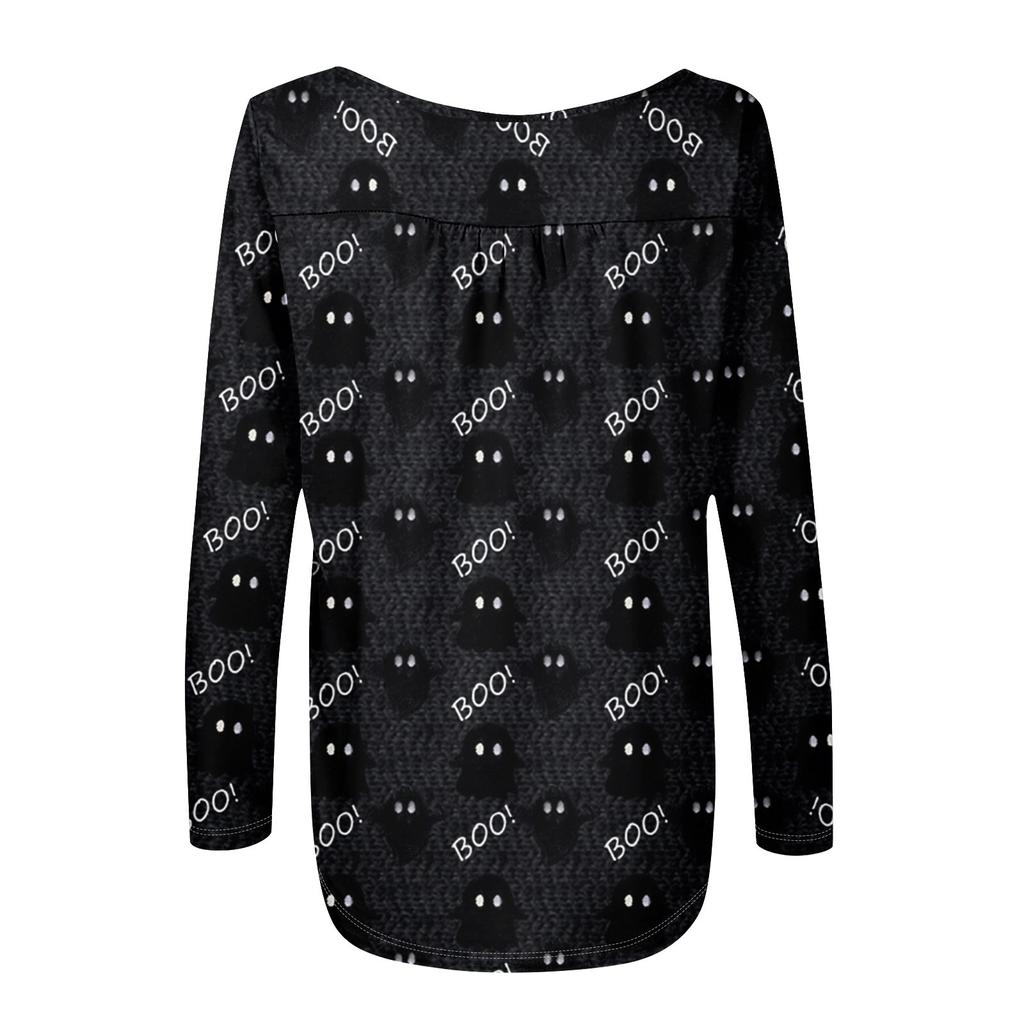 Женская туника с длинным рукавом, свободные топы, повседневные топы оверсайз, плиссированная туника, застегивающаяся на пуговицы, повседневные женские топы с принтом