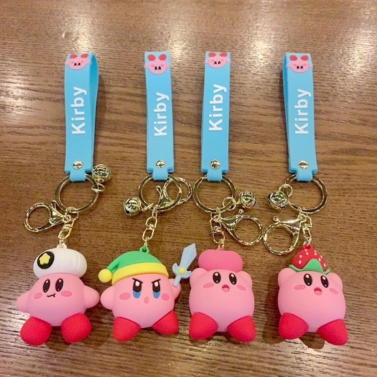 Cute Star Kirby Dripping Glue Keychain Car Backpack Cartoon Figure Bag Pendant Key Ring Lovely Pvc Material