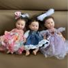 16 Cm Solid Silicone Full Body Reborn Toddler Girl Doll Cute Mini Palm Regenerated Baby Dolls for Kids Children's Birthday Gift Bedtime Play House Toy