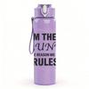 1PC I'm The Aunt Rules Star Text 750ml Color Plastic Sports Water Bottle Leakproof Flip Straw Lid Suitable for Sports Office Home Use