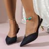 Womens Sandals Fashion Pointed Toe Brand Designer Slingback Shoes Shallow Slip-on Elegant Solid Color Party High Heels for Women