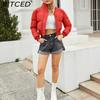 BITCED Autumn/Winter Women's Short-Length Cotton Coat Long-Sleeved High-Neck Thermal Jacket Loose-Fit Casual Cotton Jacket Puffer Coat