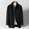 Double-sided Nylon Wool Coat Mid-length Middle-aged Men's Lapel Woolen Autumn and Winter Coat Dad's Clothing