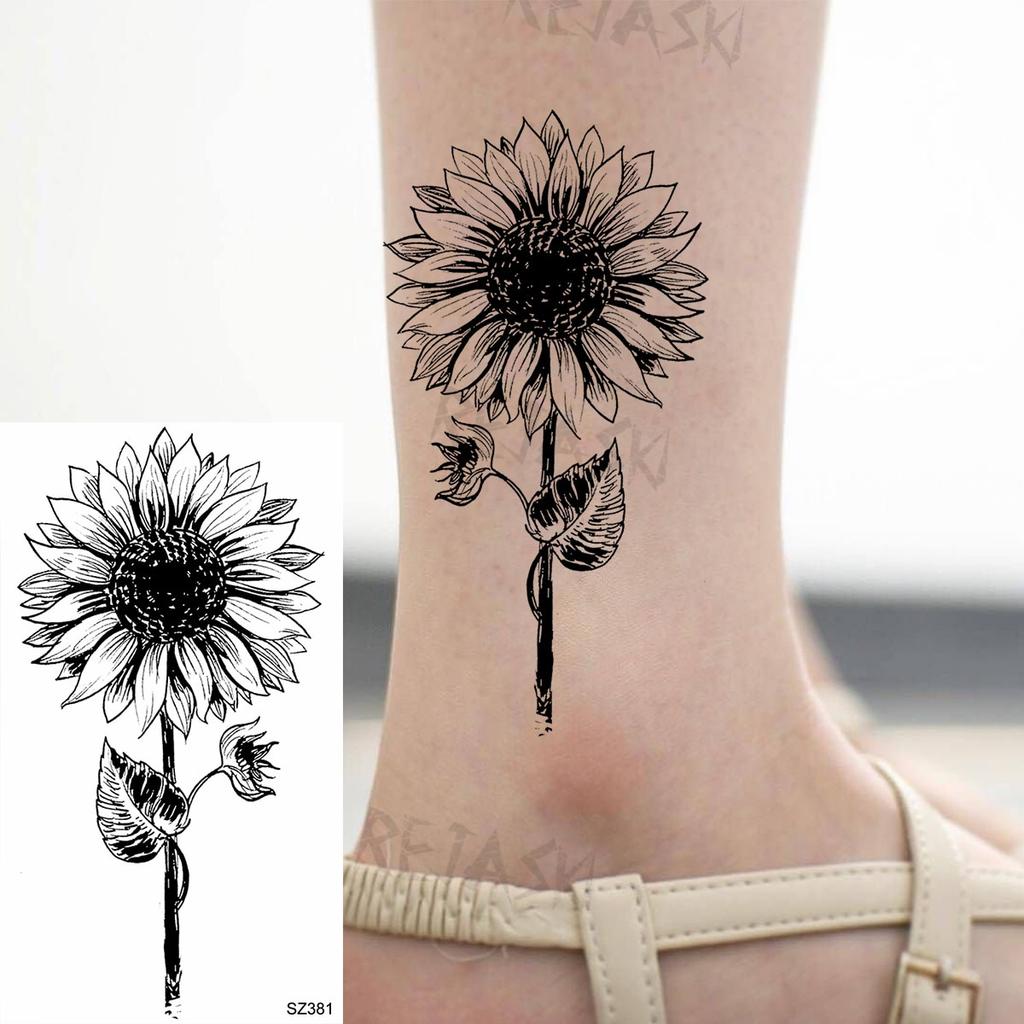 Hyacinth Daisy Temporary Tattoos For Women Girl Lavender Peony Fake Tattoo Sticker Daffodil Tulip Wrist Fashion Waterproof Tatoo