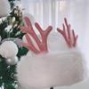 Plush Santa Costume Hat Deer Horn Christmas Party Hat Christmas Theme Plush Winter Hat for Women Kid Daily Wear