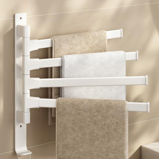 Вешалка для полотенец в ванной комнате, поворотная, складная, держатель для полотенец на 4 планки, настенная полка для кухни, подвесная стойка для хранения бумаги