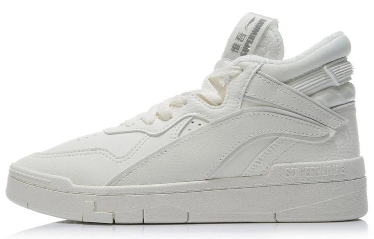 Li Ning Wave Superwave Mid Fleece Lined Trendy Thermal Cushioning Mid top Skateboard Shoes Women's Snow AGCR234-4