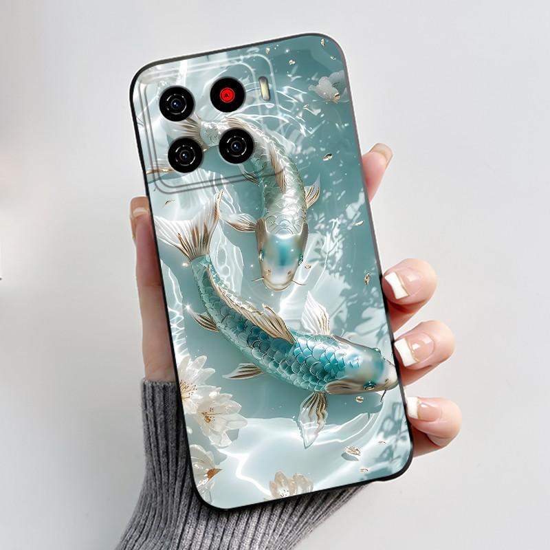 Чехол для ZTE Blade A56 Z2473 Милый Мультяшный Черный Кролик с Сердечком Мягкий Силикон Защитный Чехол для Телефона ZTE Blade Nubia A56 Pro