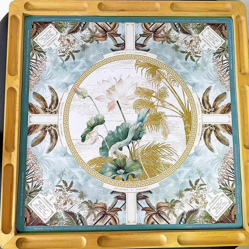 Modern Luxury Eco-Friendly Waterproof Non Slip Foldable Portable Durable Custom Rubber American Spring Fling Mahjong Mat for