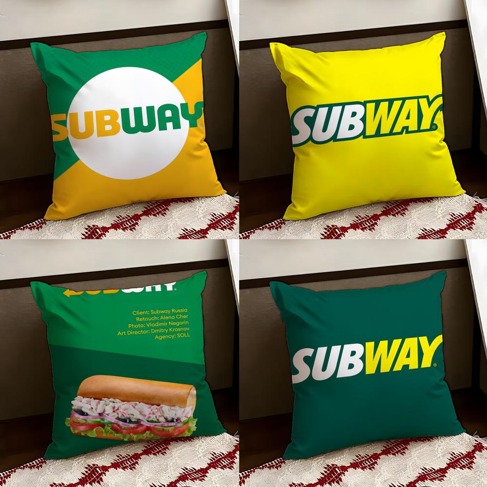 SSubway Cushion Cover Reversible Soft Durable Pillow Cover Home Car MultiScene Use for Daily Comfort