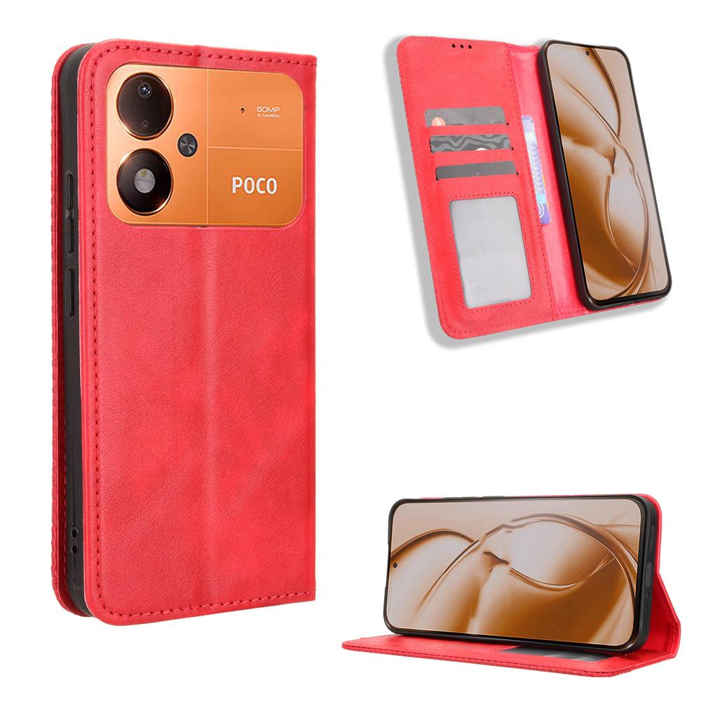 Xiaomi Poco M8 Power Case with Card Holder,Leather Wallet Case with Flip Card Slots, Kickstand & Magnetic Closure for Xiaomi Poco M8 Power