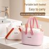 Портативная силиконовая корзина для мытья и хранения в ванной