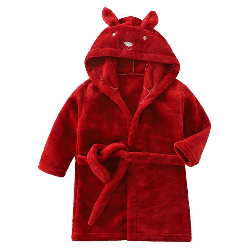Children Rabbit Ears Bathrobe Boys Girls Fall Winter Soft and Comfortable One-piece Pajamas