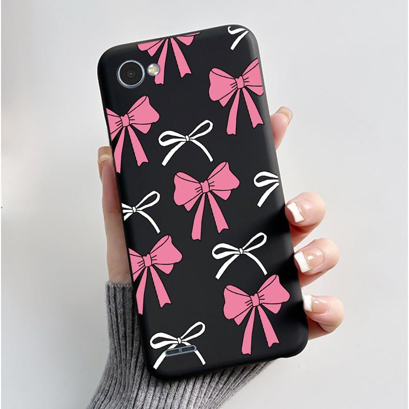 For LG Q6 Q6 Plus Q6a Case Luxury Cute Love Rabbit Funny Soft Silicone Black TPU Protective Cover LG q6 X600L X600K Phone Casing