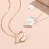 European S925 Sterling Silver Summer Aaa Cz Daisy Necklace Flower Pendant Clavicle Chain For Women Birthday Party Gift Jewelry