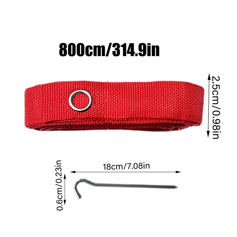 6x Beach Volleyball Lines Equipment Portable 8M Long Red Lines Marking Court Marker for Sand Training Beach Party Outdoor Sports