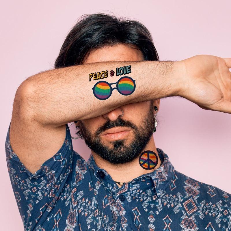 10pcs/set -Peace Love Waterproof Tattoo Stickers Face Stickers Men and Women Party Tattoo Stickers