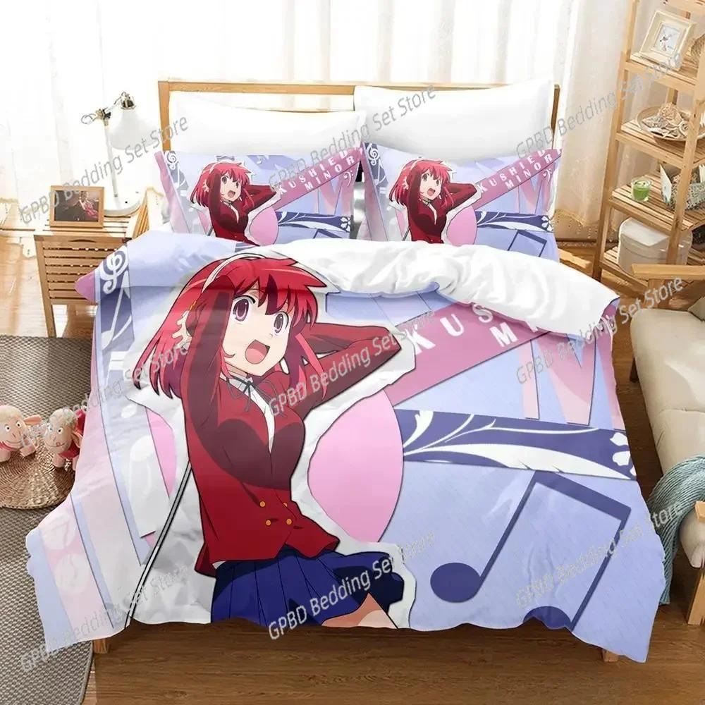 Комплект постельного белья Toradora Single Twin Full Queen King Size Bed Set Adult Kids Bedroom Duvet Cover Sets 3D Print Anime Bed Set