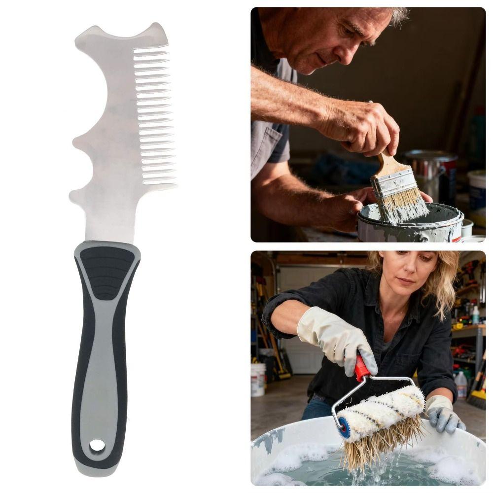 4 in 1 Paint Brush Comb Thickened Stainless Steel Tool  Rollers Cleaning