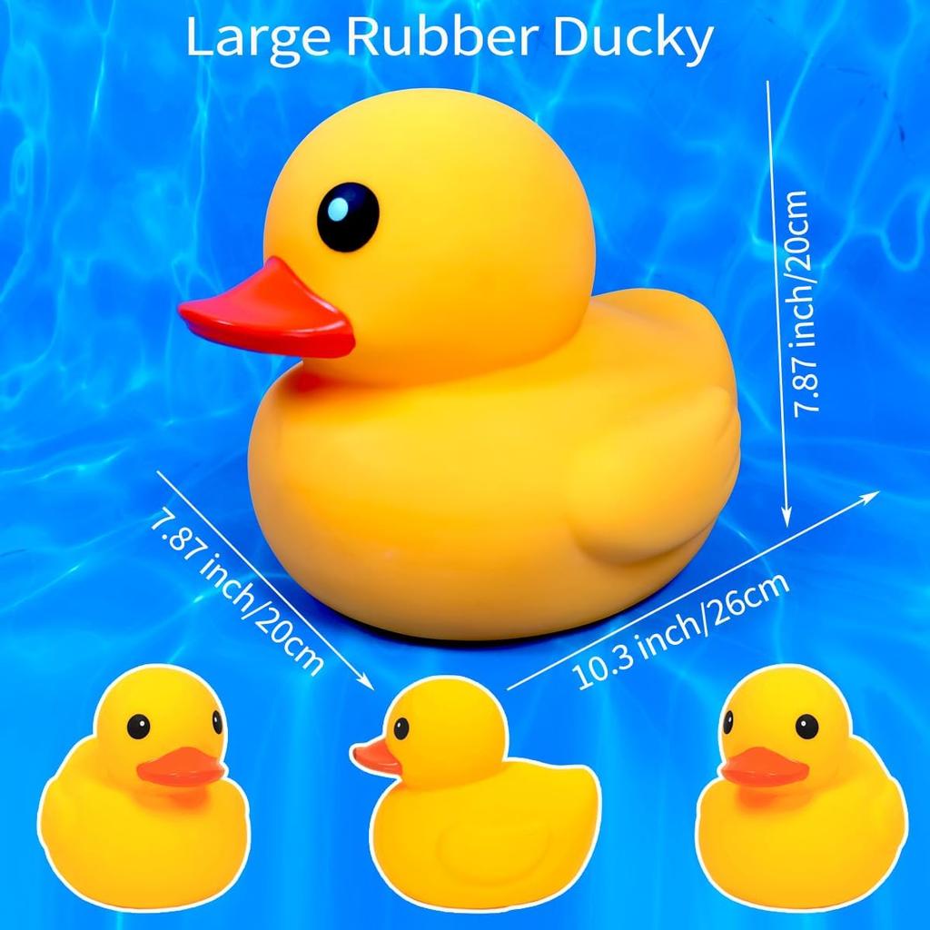 12Pcs Giant Rubber Duck 10.2 Inch Duck Giant Rubber Duck Large Rubber Squeaky Big Yellow Rubber Ducks