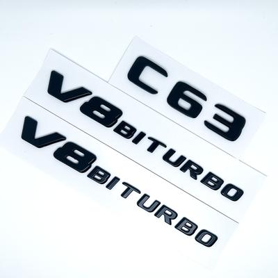 3D ABS Хром Логотип C63 Значок V8 BITURBO Наклейка Звезда на Заднюю Часть Автомобиля Эмблема AMG на Багажник Для Mercedes Benz C63 AMG W205 C205 Аксессуары