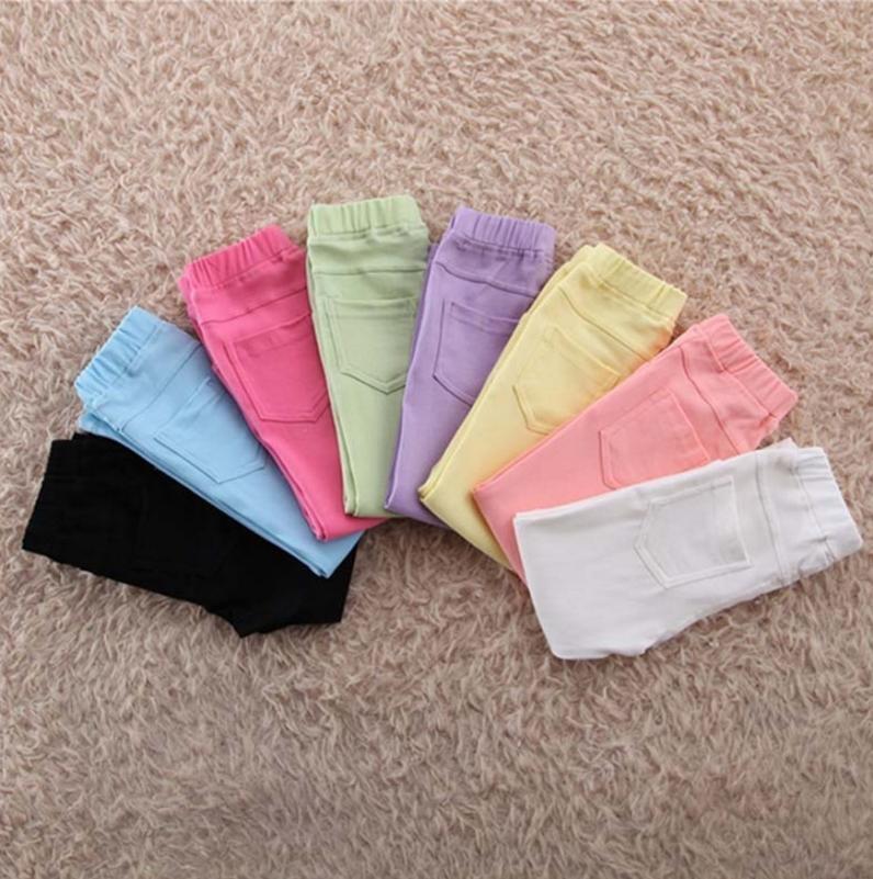 Baby Clothing Girls Jeans Candy Color Skinny Children Pants Baby Pants Toddler Girls Trousers