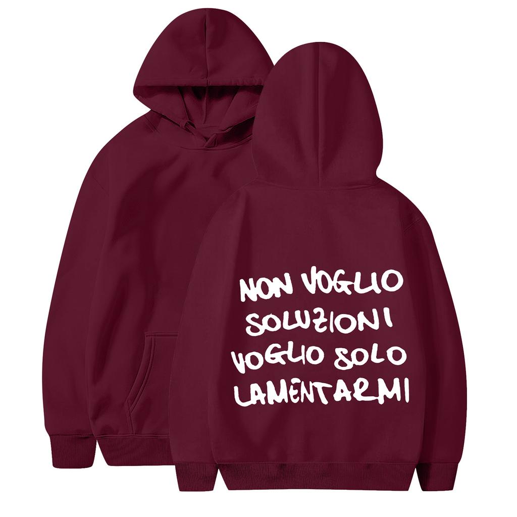 Women's Casual Fashion Solid Color Rugby Print Long Sleeve Hooded Sweatshirt Top