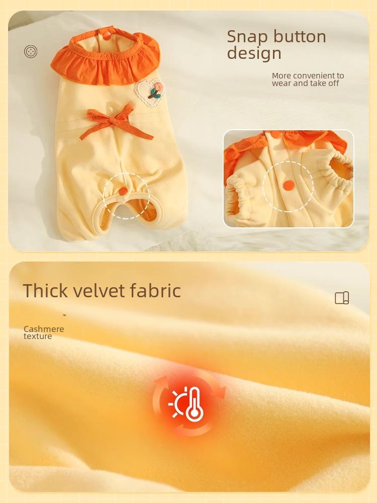 Зимняя теплая пижама для четвероногих собак мелких пород - померанский шпиц, тедди, бишон