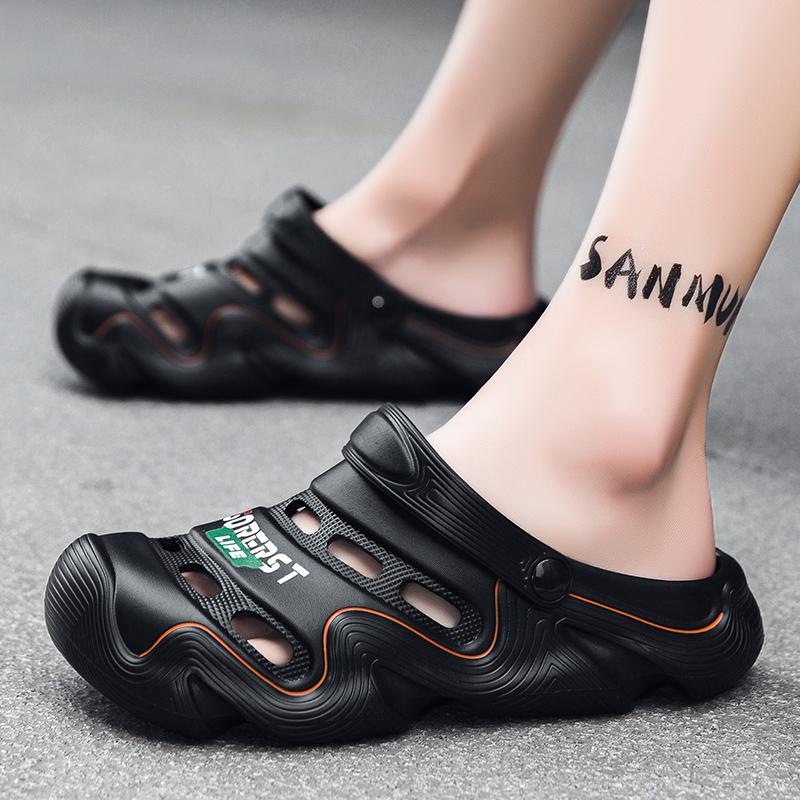 Быстросохнущие однотонные мужские сандалии из ЭВА, модные, легкие, для путешествий, пляжная обувь, повседневные мужские тапочки