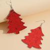 Creative Retro Christmas Tree Leather Earrings for Women - Sequin Pine Tree Double-Sided Print