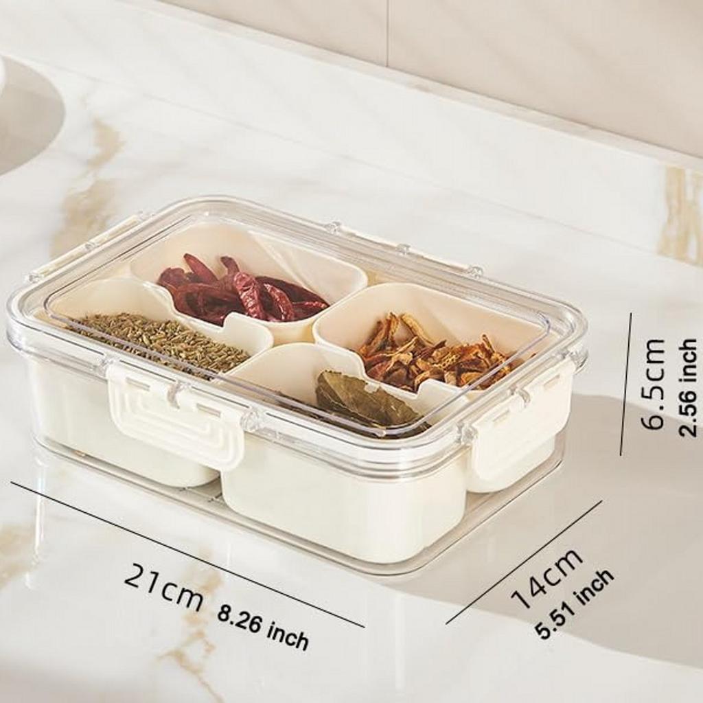 8 Compartments Divided Serving Tray with Lid Veggie Tray Portable Snack Box Food Container for Biscuits, Candy, Fruits, Nuts