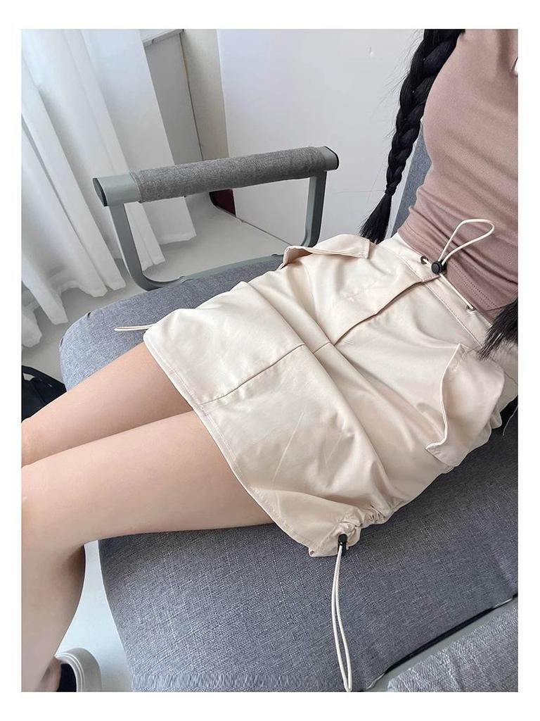 Юбка мини в стиле Y2K City Cool Girl ретро: Женская юбка с запахом на бедрах, на кулиске, приталенная, с высокой посадкой, летний дизайн для работы