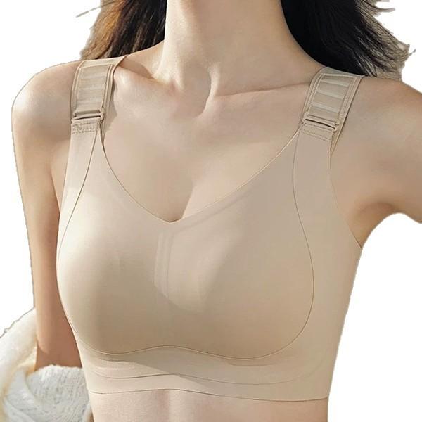 Customized large-breasted and small underwear, women's seamless thin rabbit ear cup, no steel ring, sub-breasts, anti-sagging bra cover.