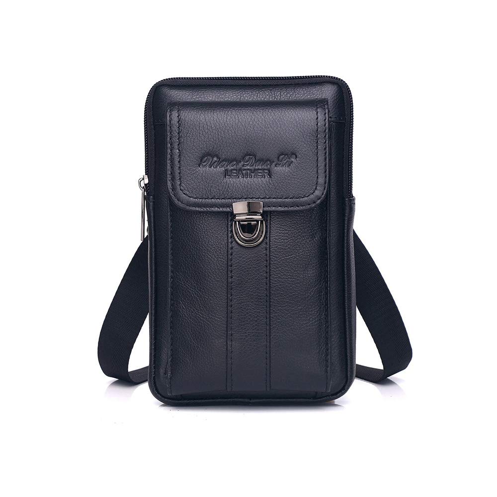 Whatna Natural Cowhide Leather Mini Shoulder Bag for Chest Body Belt Waist Small Thick Genuine Present Brown A Men, 3-Way, Mini, Crossbody, Bag, Bag,