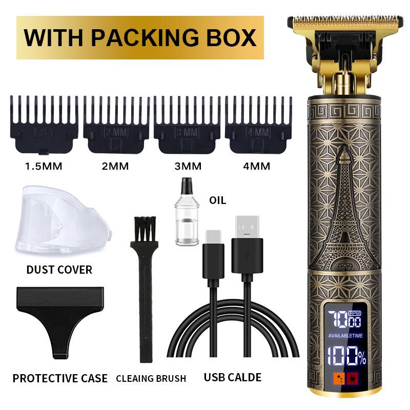 New hair clipper LCD speed regulating bald electric pusher oil electric hair clipper hair salon razor hair clipper