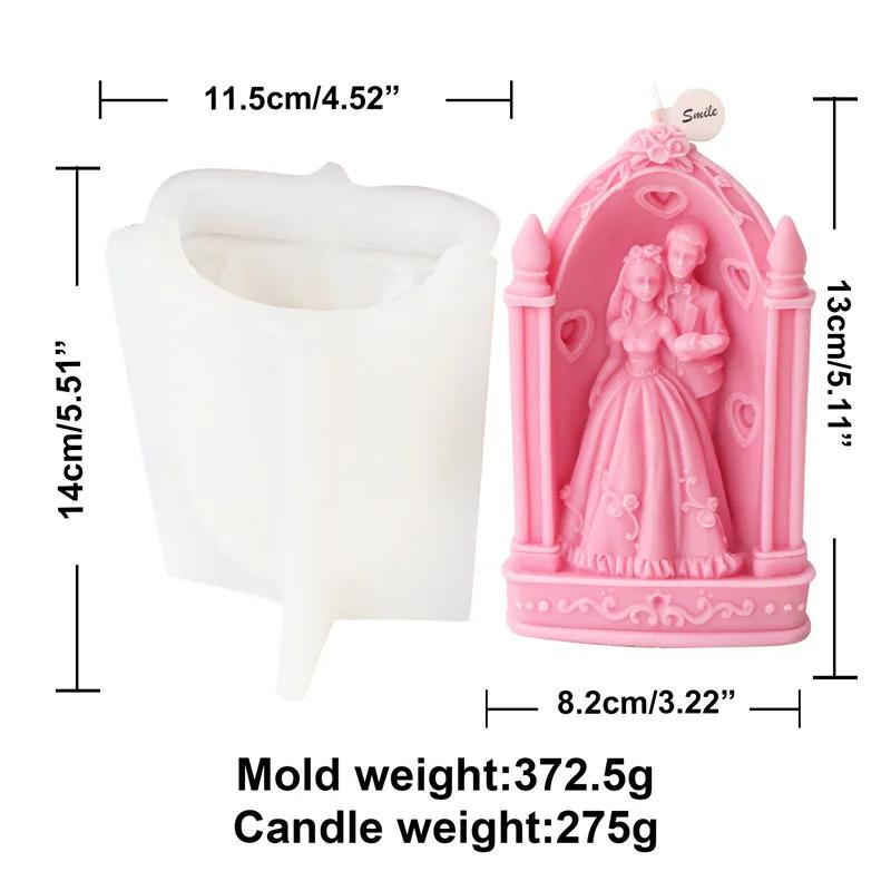 Lover Silicone Candle Mold Bride Groom Soap Resin Mould Gypsum Candle Making Tool Human Craft Molde De Vela Wedding Decor DIY Valentine's Day Gift