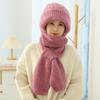 Winter Squirrel Fleece Knitted Windproof and Cold-resistant Plus Fleece Ladies Hat Scarf One-piece Woven Laminated Snow Hat