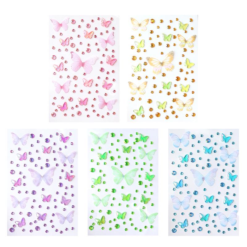 Наклейки для лица «Бабочка и бриллиант» для детского сценического макияжа