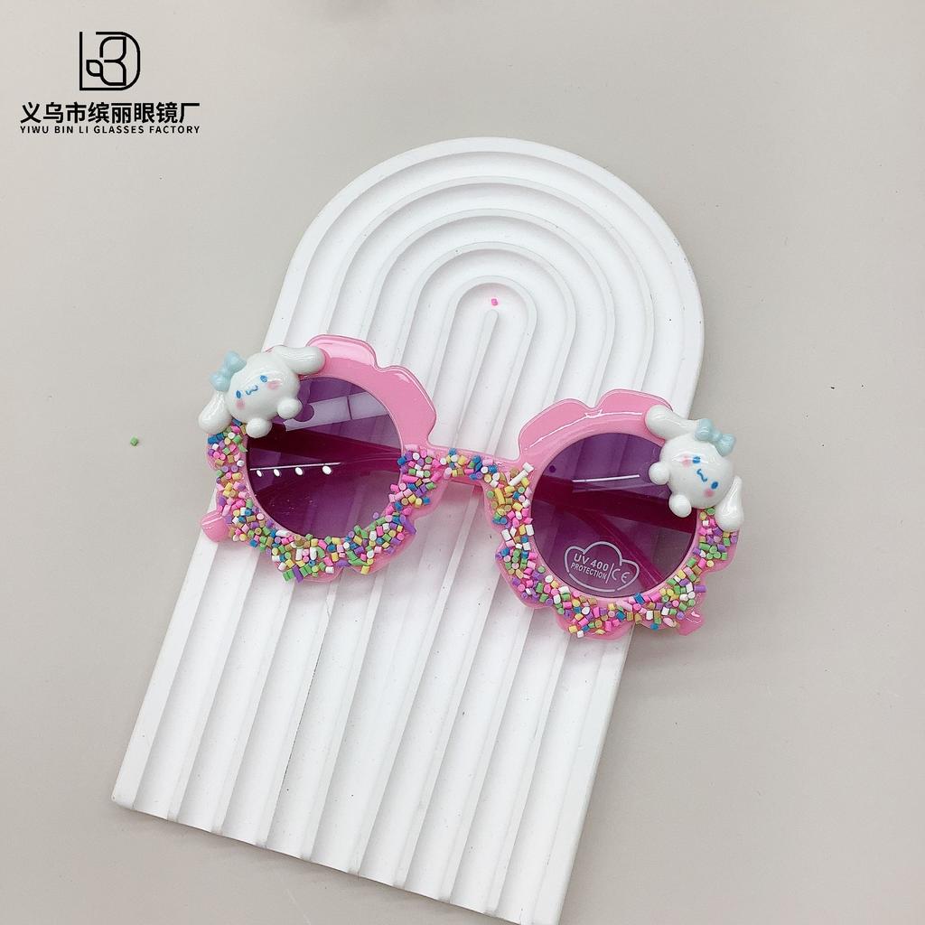 Fashion Cute Children'S Sunglasses Diy Puppy Sunscreen Uv Protection Concave Shape Baby Sunglasses Glasses