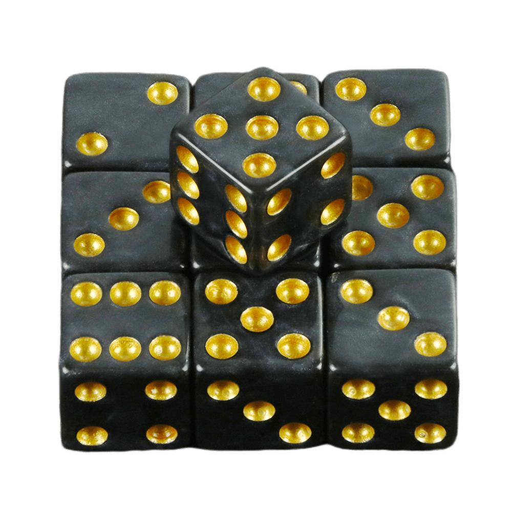Mini Dice 10pcs D6 Standard Marble Effect Golden Pips Plastic 12mm Game Die Toy New Outdoorliving for Board Game
