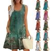 Женские летние платья Свободные сарафаны без рукавов Платье с карманами